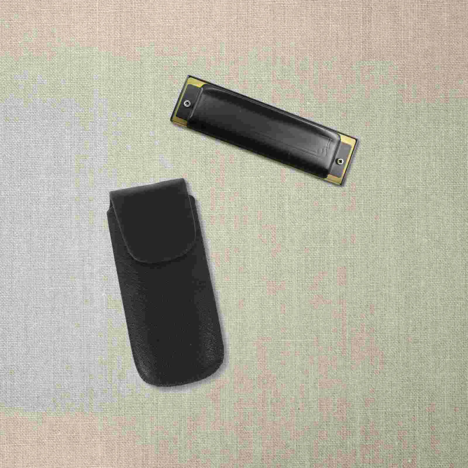 

10 Hole Harmonica Bag Case Portable Container Imitation Storage Holder for