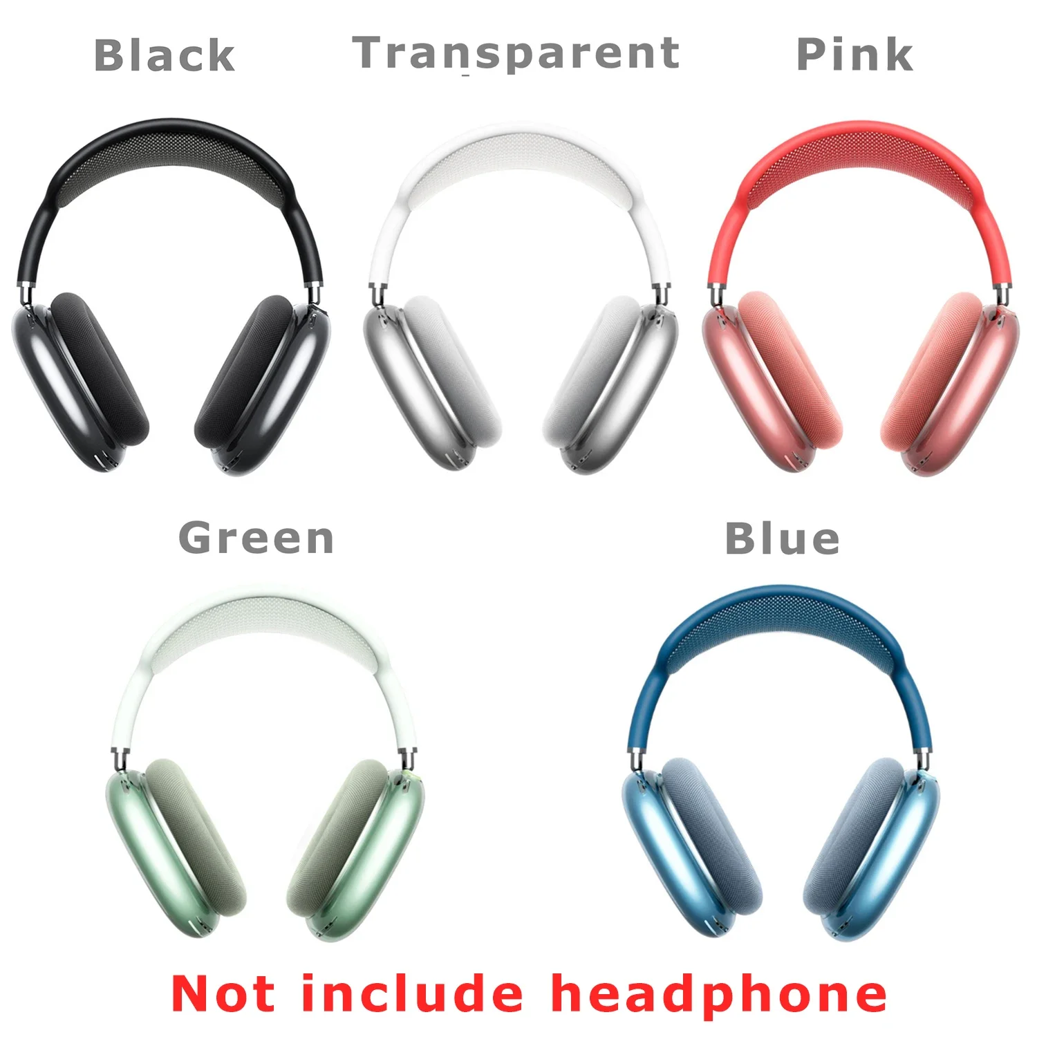 2pcs/set Soft Anti-Scratch Transparent Cover For AirPods Max TPU Wireless Shockproof Headphones Case Protective Sleeve Protector