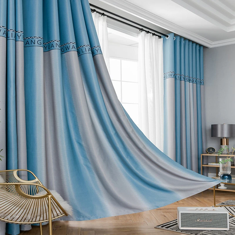 

Dreamwood High Quality Living Room Shading Curtain Polyester Thickening Modern Style Bedroom Blackout Finished Curtain Fabric