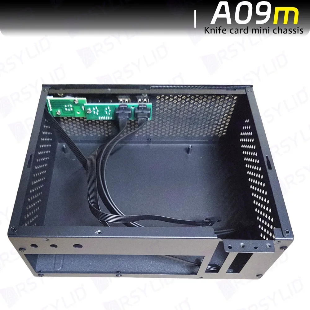 PC Case Computer Chassis Frame Mini ITX Desktop Case PC Chassis A09m 3.8L ITX Chassis Knife Card A4 HTPC Portable Computer PC Support PCIe 2.5' SSD Drive Mini IPC Flex PSU