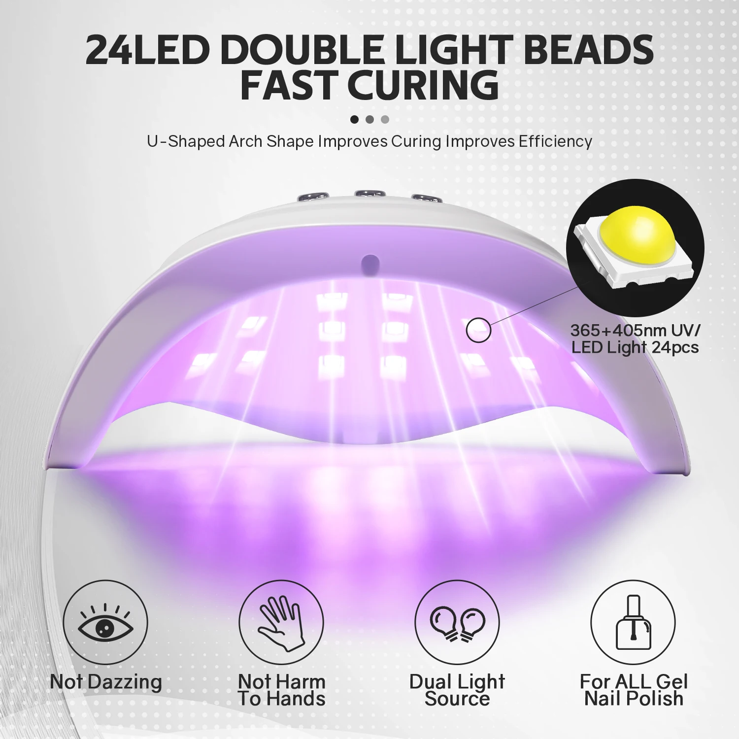 72 ワット UV LED ネイルランププロフェッショナル 24LED ジェル