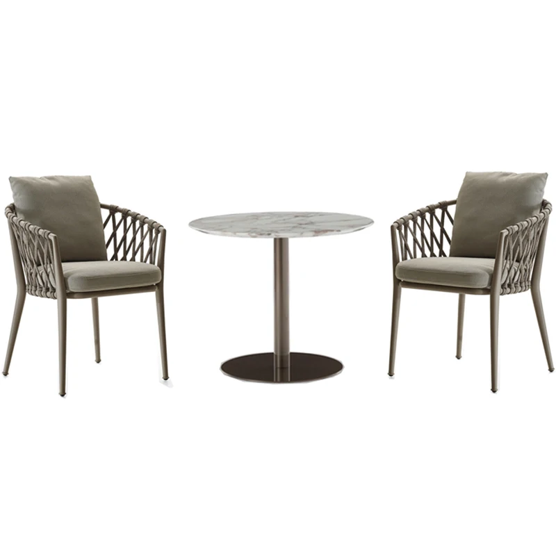 Nordic Outdoor Table And Chair Set Leisure Rattan Waterproof Garden Open-Air Cafe Furniture Set