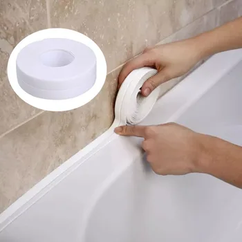 3.2m/2.2cm Bathroom Kitchen Shower Waterproof Mould Proof Tape Sink Bath Sealing Strip Tape Self adhesive Waterproof Plaster PVC 1