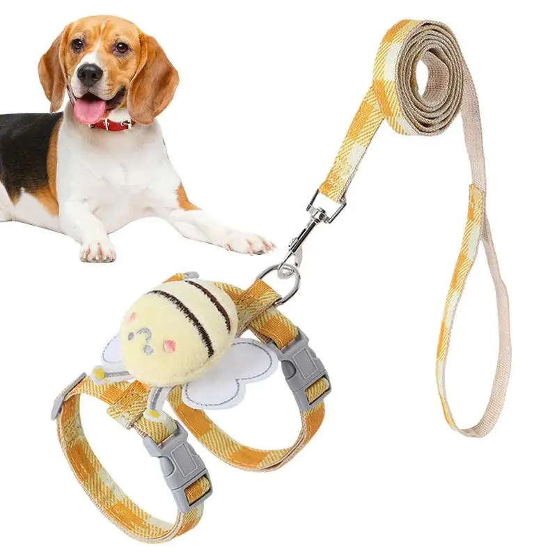 

No Pull Dog Harness And Leas Set Adjustable Pet Harness Vest For Small Dogs Cats Reflective Mesh Dog Chest Strap French Bulldog