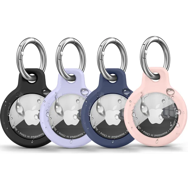 Étui Airtags Apple avec porte-clés, support de traqueur, coque de protection en Silicone souple, anti-rayures, manchon étanche, collier pour chien et chat 1