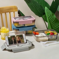 1PC Office Lunch Box Can Be Microwave Heated Lunchbox Rectangular Plastic Lunchbox 1