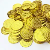 150PCS Plastic Pirate Coins Silver And Gold Bulk Treasure Hunt For Kids Gifts Halloween Cosplay Party Supplies Classroom Prizes 2