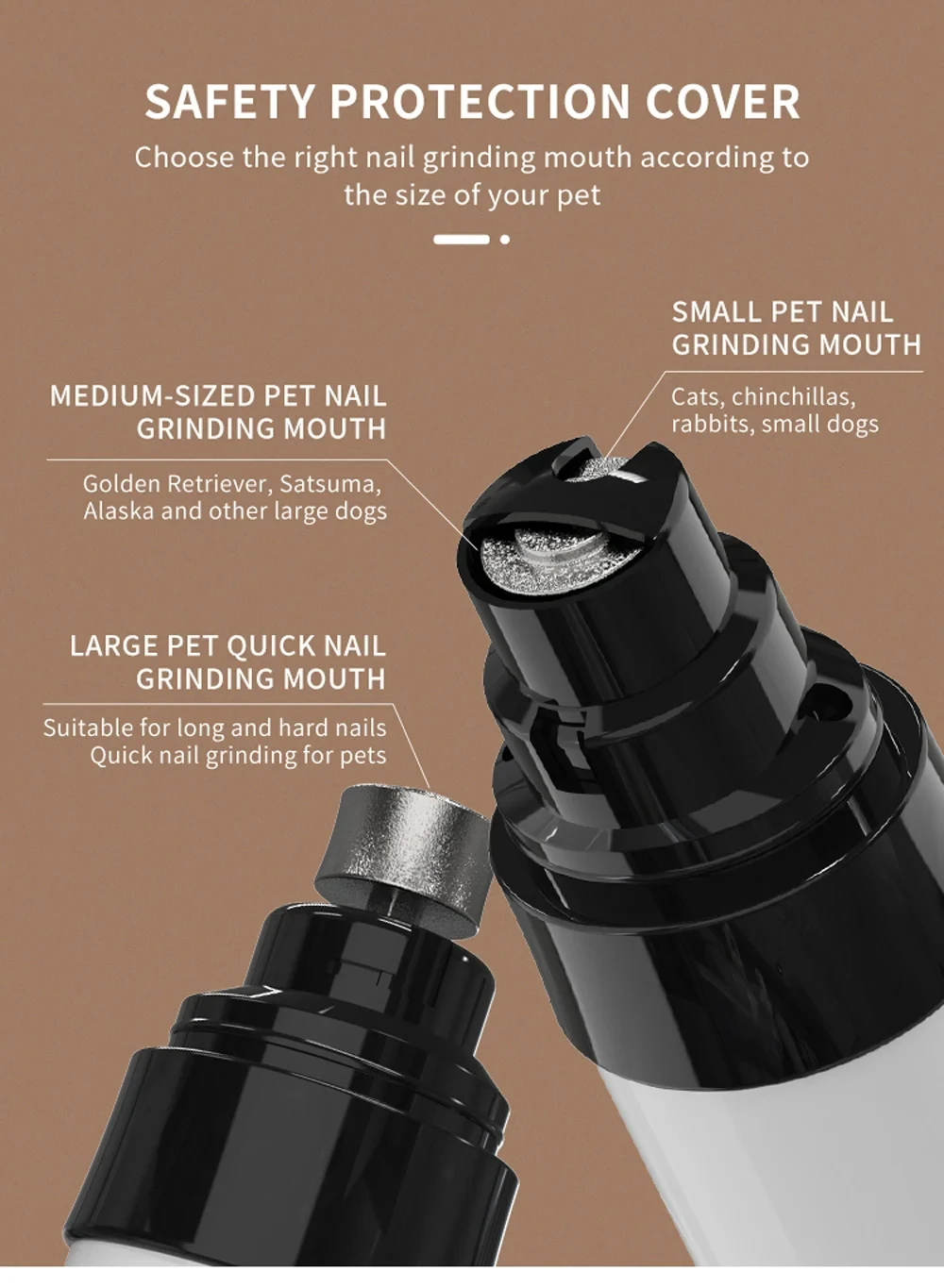 USB Rechargeable Electric Dog Nail Grinder Clippers for Dog Nail Grinders Pet Quiet Cat Paws Grooming Trimmer Tools pet nail clipper pet nail grinder