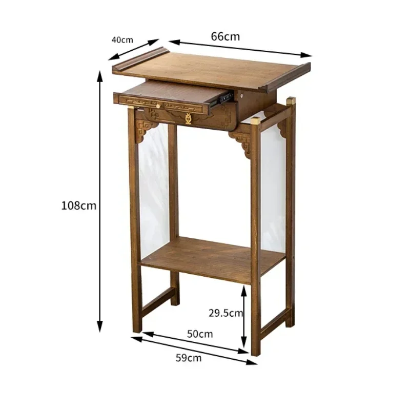 *Traditional Chinese Bamboo Side Table Natural Hall Coffee Desk Expandable Incense Buddha Table Elegant Living Room Furnishing