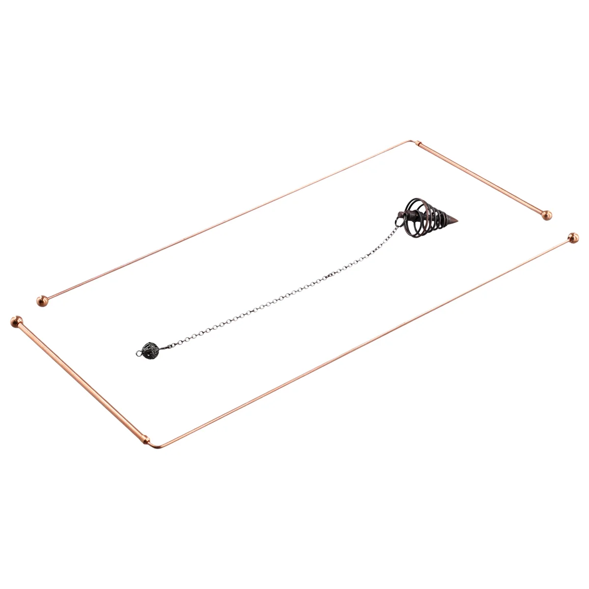 A62T-Copper Dowsing Rods-99.9% Pure Copper 2PCS Divining Rods Energy Water Witching Detector with Pendulum Pendant