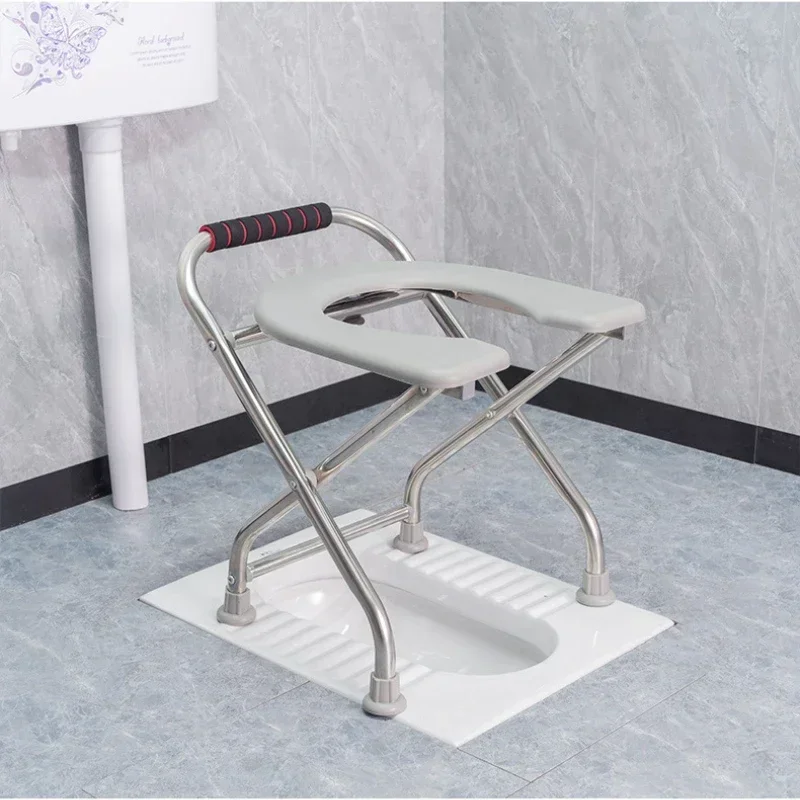 Versatile Folding Toilet Chair for Seniors -Easy-Transport Commode, Adjustable Bedside Facility, Maternity-Friendly and Portable 4