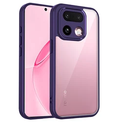 Shockproof Air Cushion Silicone Bumper Clear Matte Back Cover for Realme 16 Pro+ (Purple)