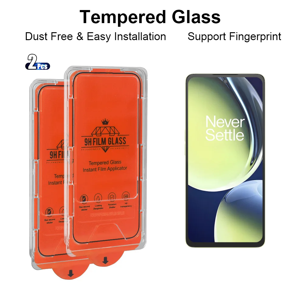 2 uds vidrio templado HD para OnePlus Nord 5 3 CE3 CE4 Lite Nord N300 N30 N20 SE Protector de pantalla herramientas gratuitas de desbloqueo de huellas dactilares