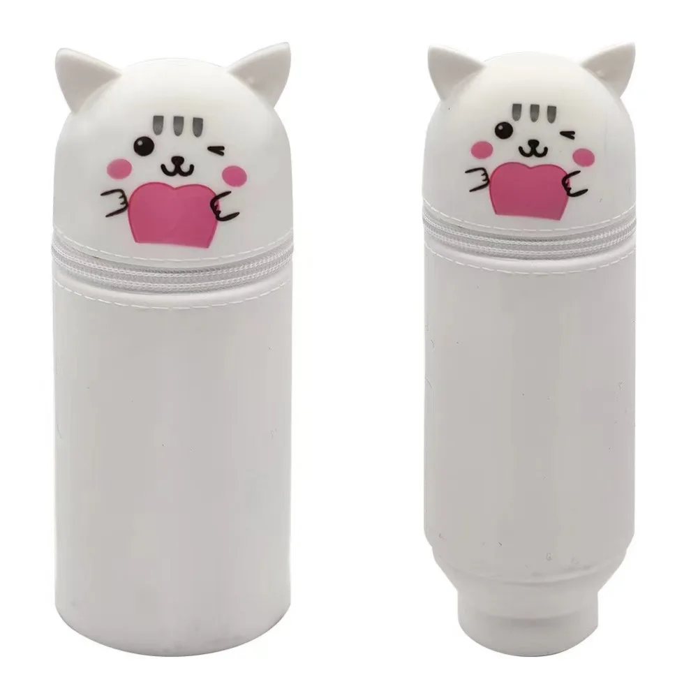 Cartoon Silicone Pencil Case Animal Shape Desk Organizer Stationery Storage Bag Folding Pen Pouch Pencil Holder School Supplies 4