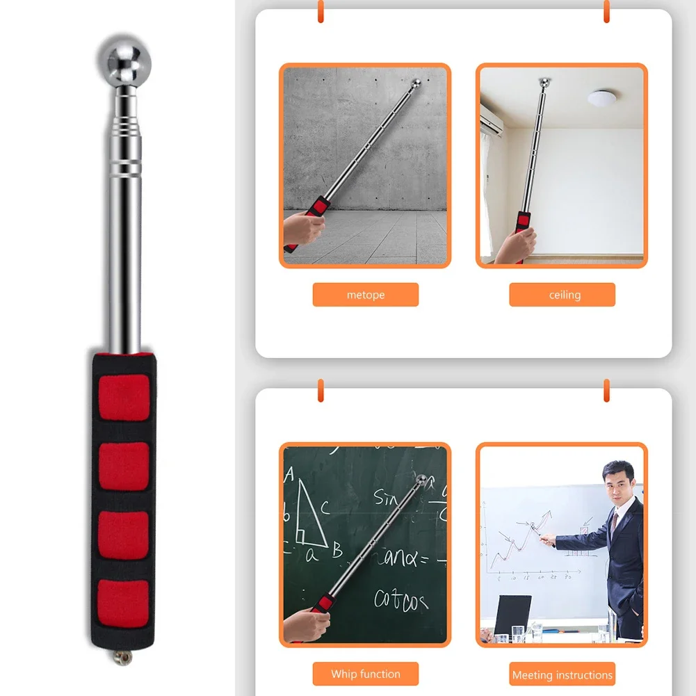 Telescopic Wall Check Hammer Adjustable Empty Drum Hammer Walls Floors Ceilings Tiles Test Checker Hammer Inspection Tool Rod 5