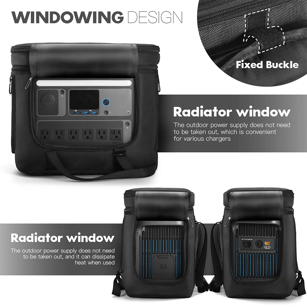 for Anker SOLIX C1000 Heavy-Duty Travel Bag Carrying Case Power Station Bag Waterproof Case for Anker C300/C300 DC/Anker 521