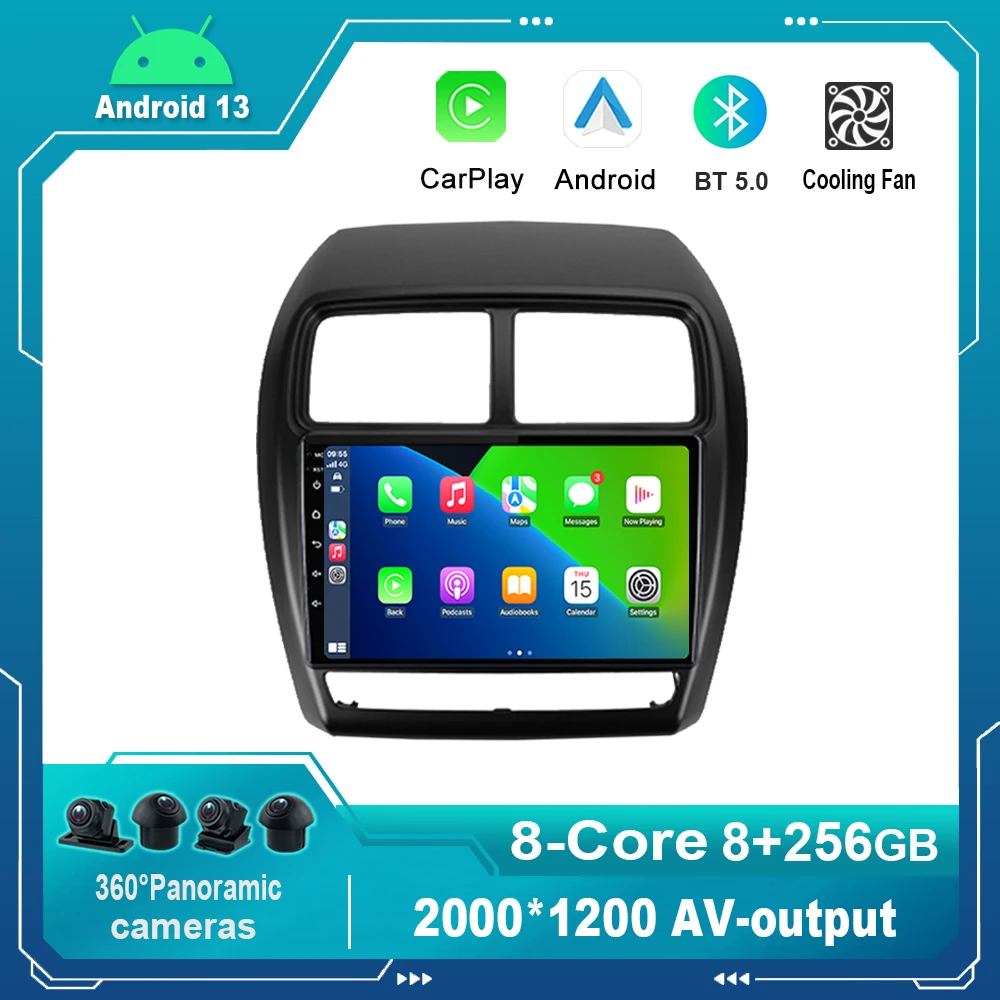 

Автомагнитола 9 дюймов, Android 13,0, мультимедийный видеоплеер, навигация для Mitsubishi ASX 1 2016 - 2022 GPS Carplay No 2din, 2 din, dvd