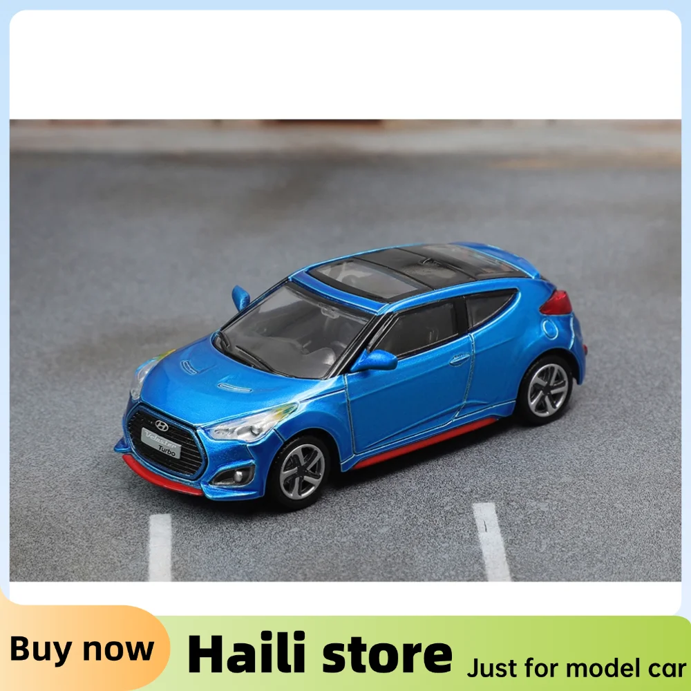 DCT 1/64 Veloster Turbo 왼쪽 방향타 합금 모델 스포츠카 차량 다이캐스트 자동차 컬렉션 장난감 스테이션 차량