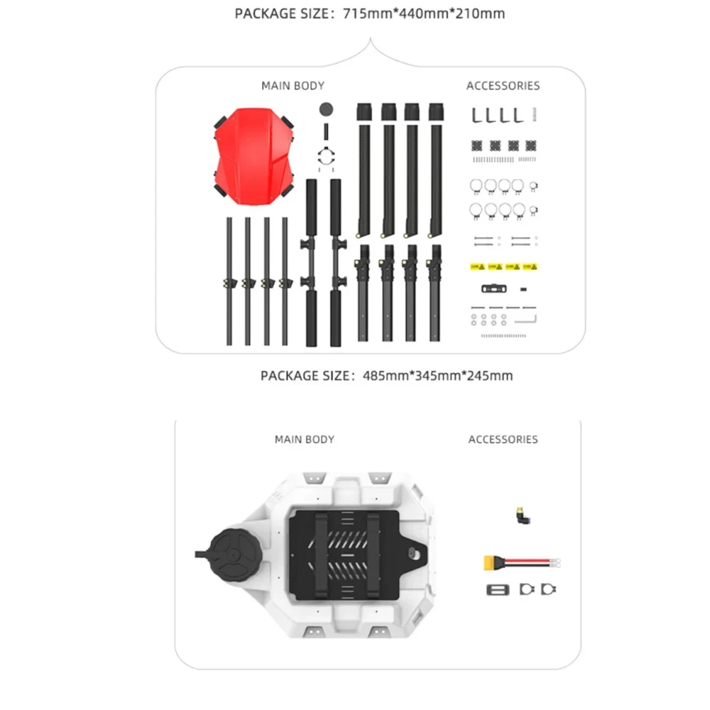EFT 농업용 스프레이 프레임 키트, 4 축 접이식 쿼드콥터, Hobbywing X9 전원 시스템, E416P, 16L, 16kg