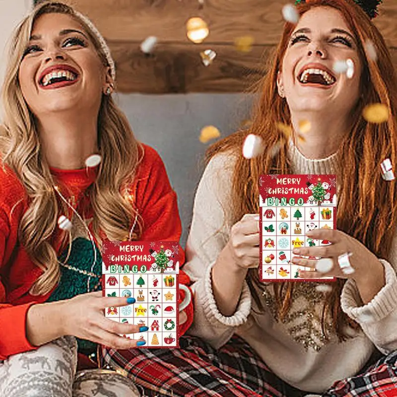 Christmas Play Cards 24-Player Interactive Paper Card Game For Christmas Seasonal Friends Activity School Home Game Group