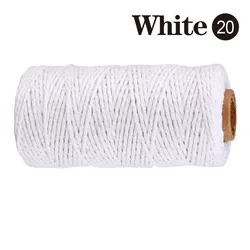 Eco-Friendly Cotton Macrame Cord for DIY Crafts and Home Decor (2mm, 100M) (SLQ 20 White)