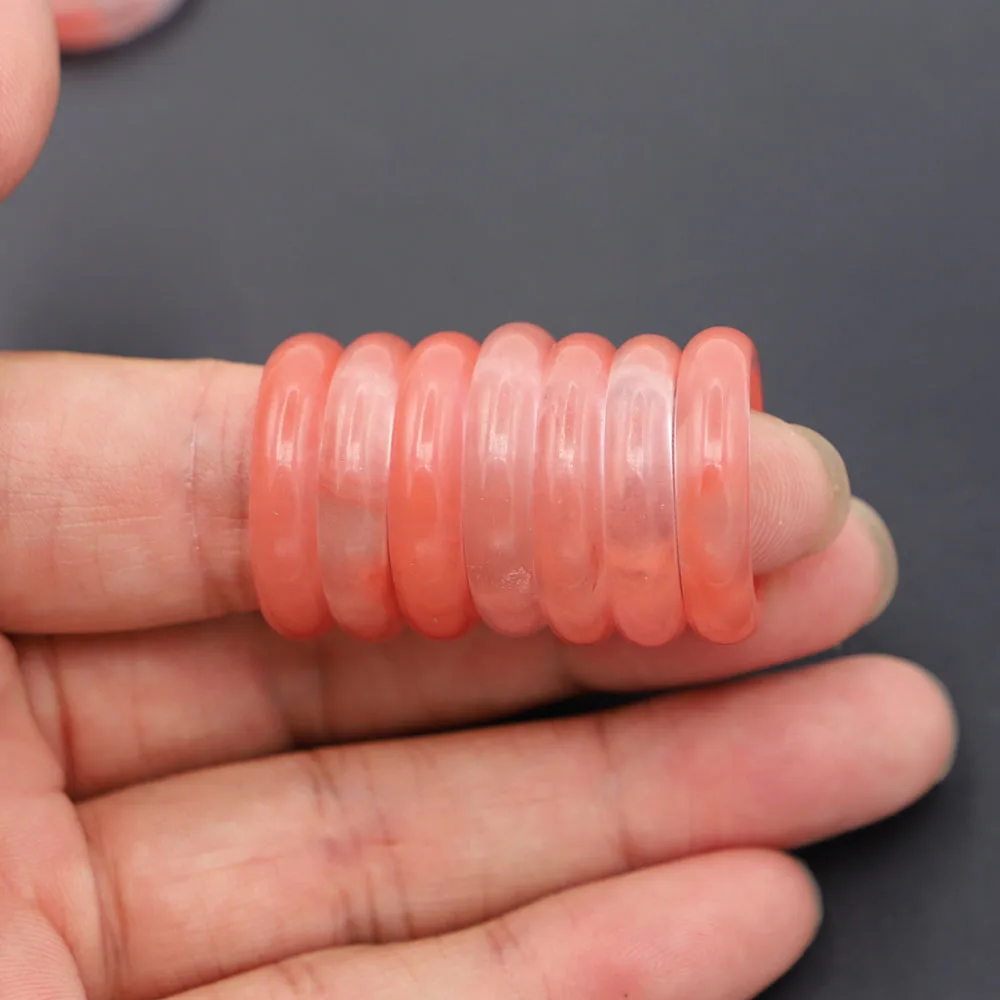 Free Shipping 6mm Natural Cherry Ruby Ring Simple Temperament Fashion Running Circle DIY Jewelry Accessories Wholesale 10Pcs/Lot