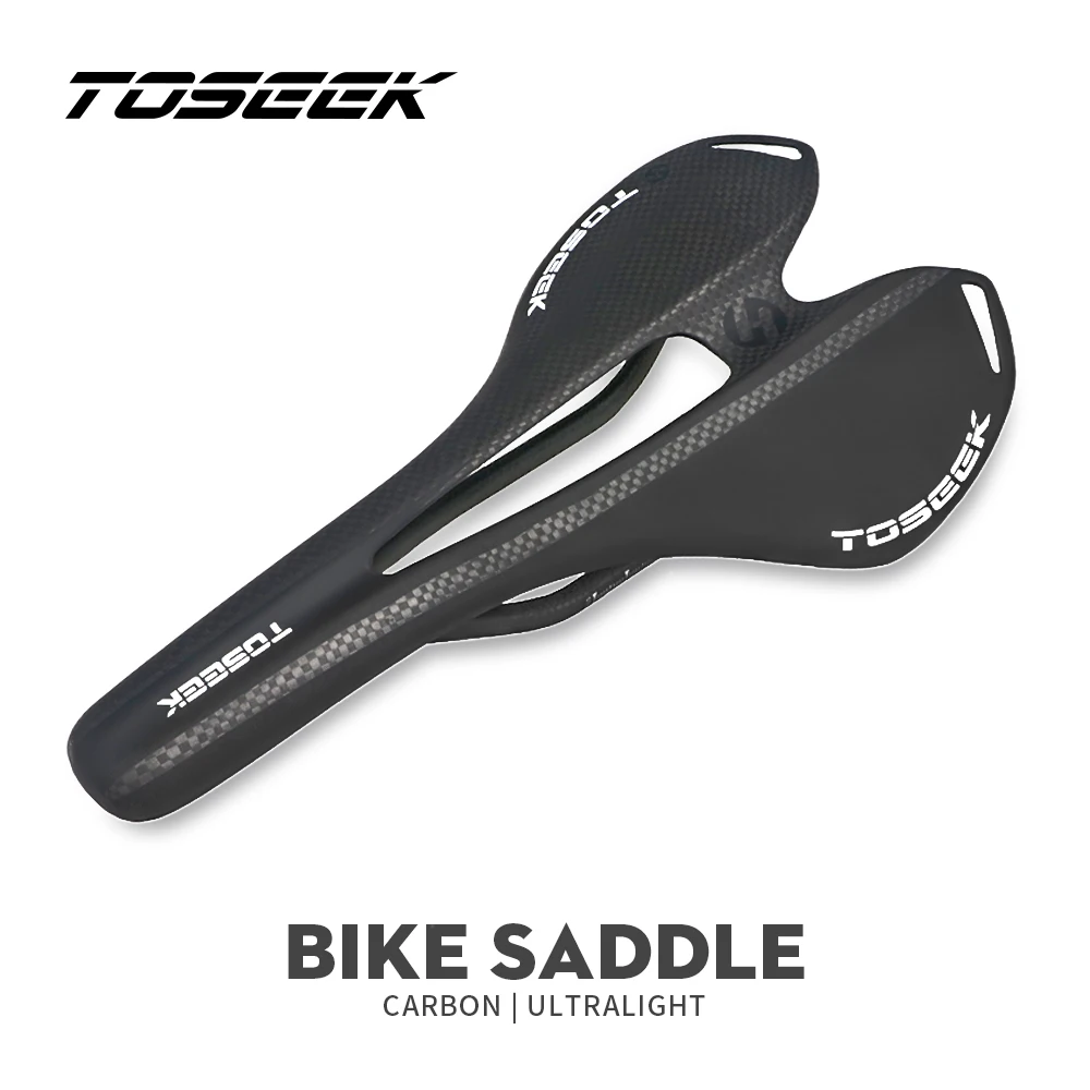 

TOSEEK Full Carbon Fiber Bicycle Saddle Road MTB Bike Carbon Saddle Mountain Bicycle Saddle105G 7*9 Carbon Rail Bike Parts