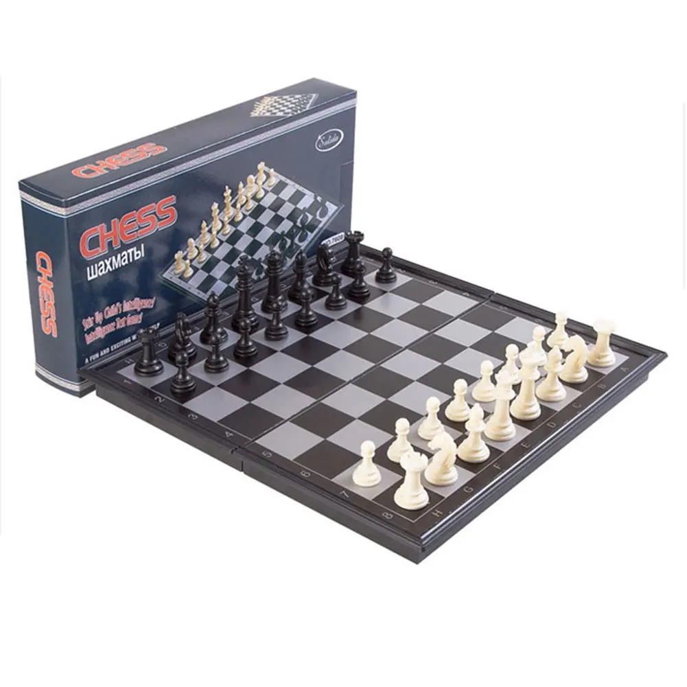 Magnetic Chess Board Plastic International Chessboard Board Game Portable Travel Chess Game Sets for Adult Kids Beginner