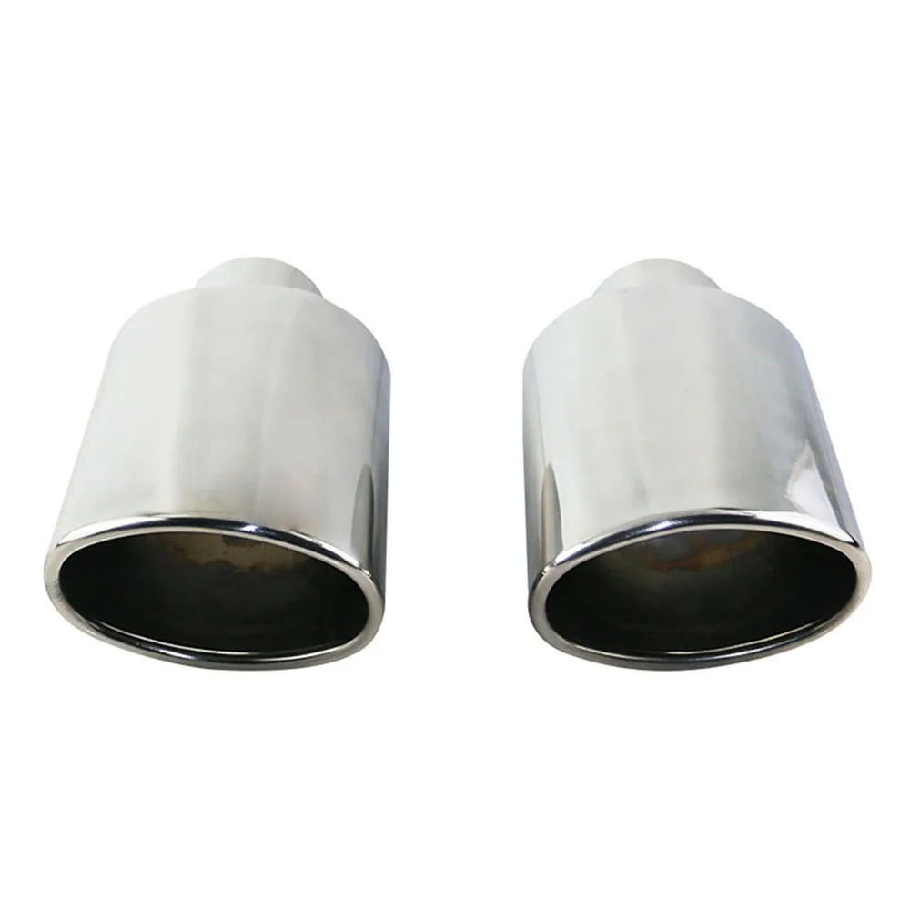 

1PCS Stainless Steel Silver 63mm inlet Universal car Muffler End Tip 115*88mm Rolled Outlet Exhaust Tips