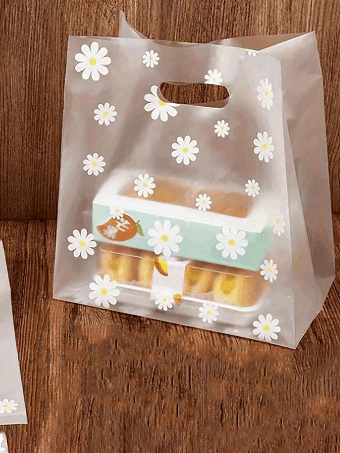 50PCS/batch Daisy Kleine Transparente Plastiktüte Süßigkeiten Tasche Transparente Blume Keks Verpackung Tasche Geschenk Tasche Einkaufstasche – Detail 4