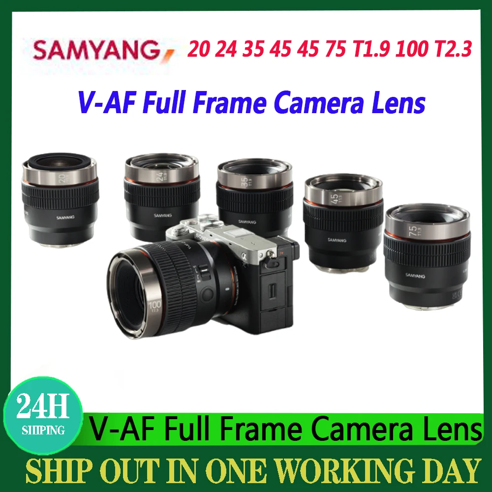 Samyang-オートフォーカスカメラレンズ,V-AF 20mm, 24mm, 35mm, 45mm