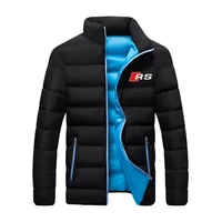 2025 Autumn Selling Audi-RS England style Print Solid Color Cotton Men Long Sleeve Popular Jacket Zip Comfortable Down Jacket 2