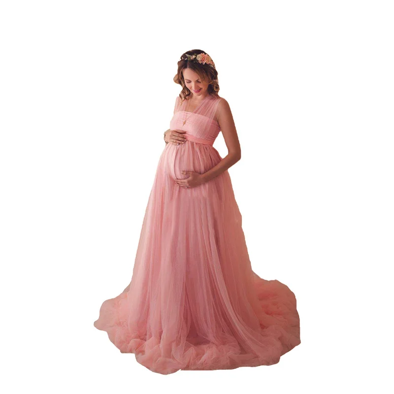 New Maternity Tulle Dresses For Photo Shoot Pregnancy Tail Dress Photography Robe Maxi Gown Maternity Prom Dresses Vestidos