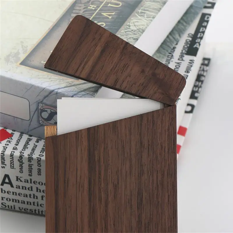 남녀공용 맞춤형 나무 명함 케이스, 휴대용 솔리드 우드 포켓, 캐주얼 비즈니스 카드홀더 케이스, 정리함