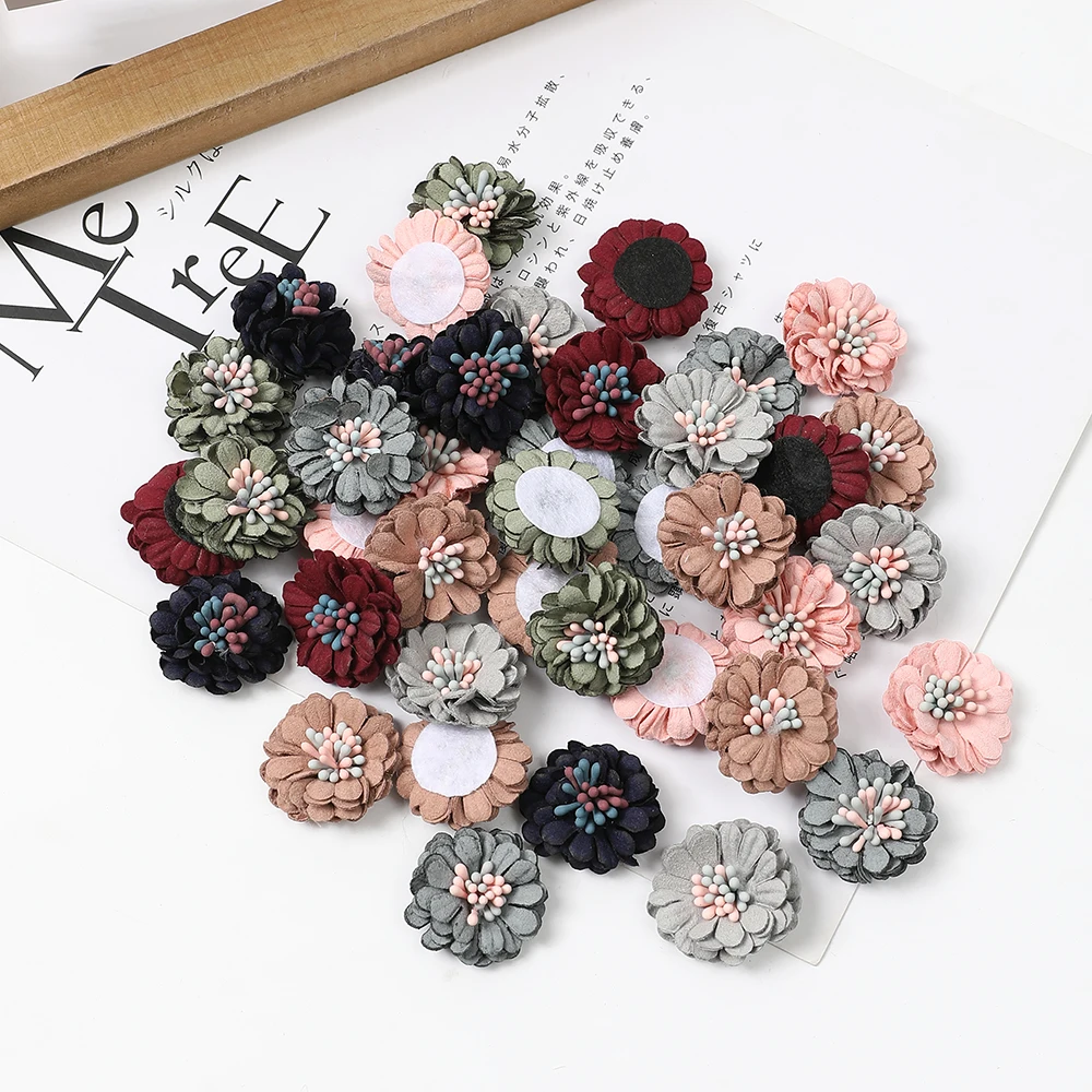 10/50Pcs 3cm Silk Rose Flowers head Artificial Flower Wedding Party Home Decor DIY Wreath Scrapbook Gift Box Craft Fake Flowers