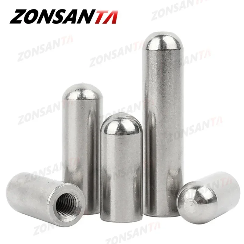 Cylindrical Locating Dowel Pin M2 M3 M4 M5 M6 Dowel Inner Thread Screw Nut Single Round Head 304 Stainless Steel Cylindrical Pin
