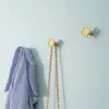 Solid Brass Four-leaf Clover Wall Mounted Coat Hooks Home Decorative Hallway Bags Keys Clothes Hangers Bathroom Towel Hook 6