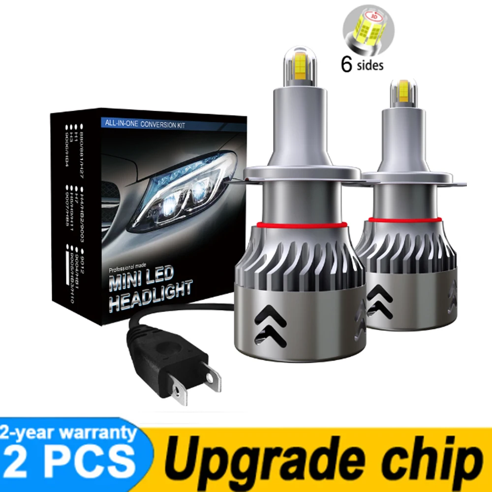 

2Pcs 360 Super H7 Led Headlight 30000Lm H1 H8 H9 H11 H4 Car Bulb 12V 24V CSP Hb3 Hb4 9012 Hir2 Lamp Mini Ice 9005 9006 Fog Light