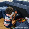 Middle Module Seat for Modular Sofa Sectional Couch with Storage Accent Armless Sofa Chair Modern Fabric Blue Children's Sofas 6