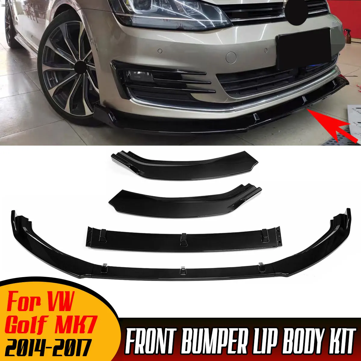 Akhan-tuning ATSVG3 Spoiler Anteriore Labbro Per Paraurti – Adatto Per VW Golf 3 (Tutti I Modelli) - 2