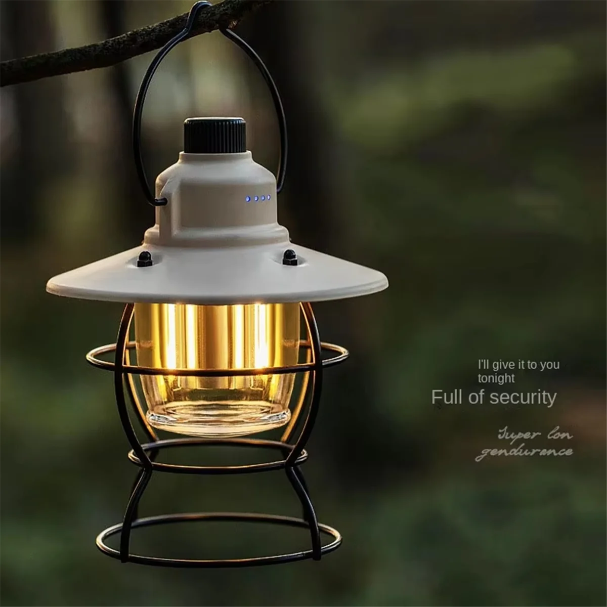BAAU Rechargeable LED Camping Light-Portable Outdoor Tent Lamp with Strong Illumination, Suitable for Camping Green