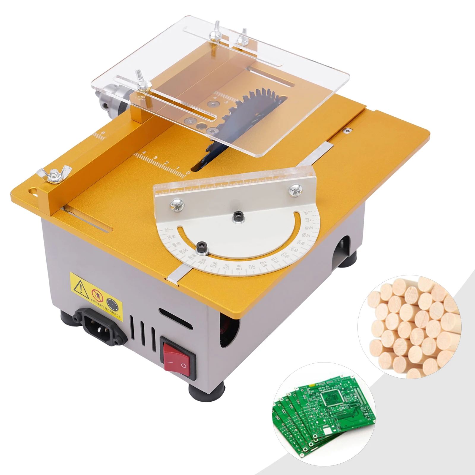 Mini Table Saw 300W Multifunctional Liftable Motor Woodworking Handmade Tool DIY Cutting Polishing Carving Metal Jade Plastic