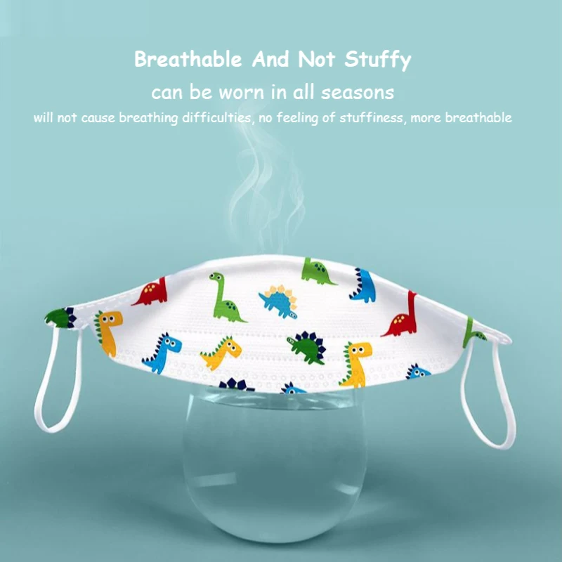 100 Pcs Baby Kids Disposable Face Mask Cartoon 4 Ply Ear Loop For 0-3 Years Old Children Soft Breathable Dust Proof Masks 4