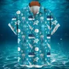 Men's Shirts 2024 Men's Shirts Animal Short Sleeve Casual Fashion Ocean 3D Printed Hawaiian Shirts Plus Size Men's Tops 2