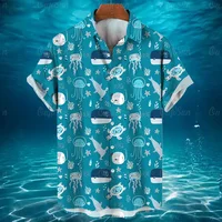 Men's Shirts 2024 Men's Shirts Animal Short Sleeve Casual Fashion Ocean 3D Printed Hawaiian Shirts Plus Size Men's Tops 2