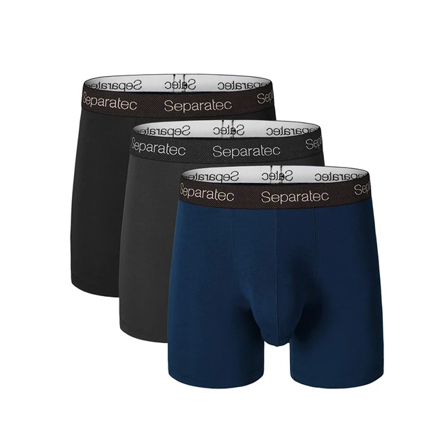 Separatec 3 Pack Mens Boxers Underwear Basic Modal Rayon Soft