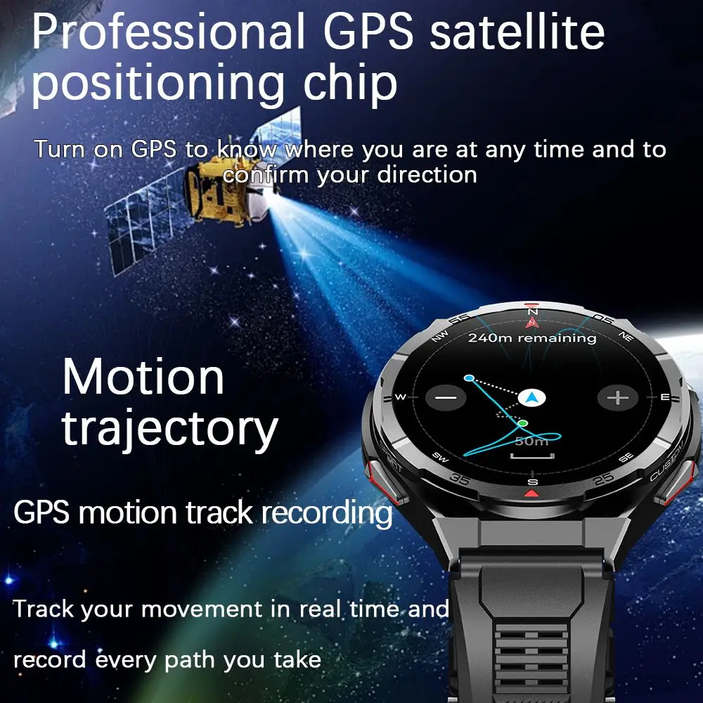 GPS Smartwatch Men 1.43‘’ AMOLED IP69K Waterproof Bluetooth HD Call Compass Altitude Barometer Multi Sport Mode Smart Watch 2025 4