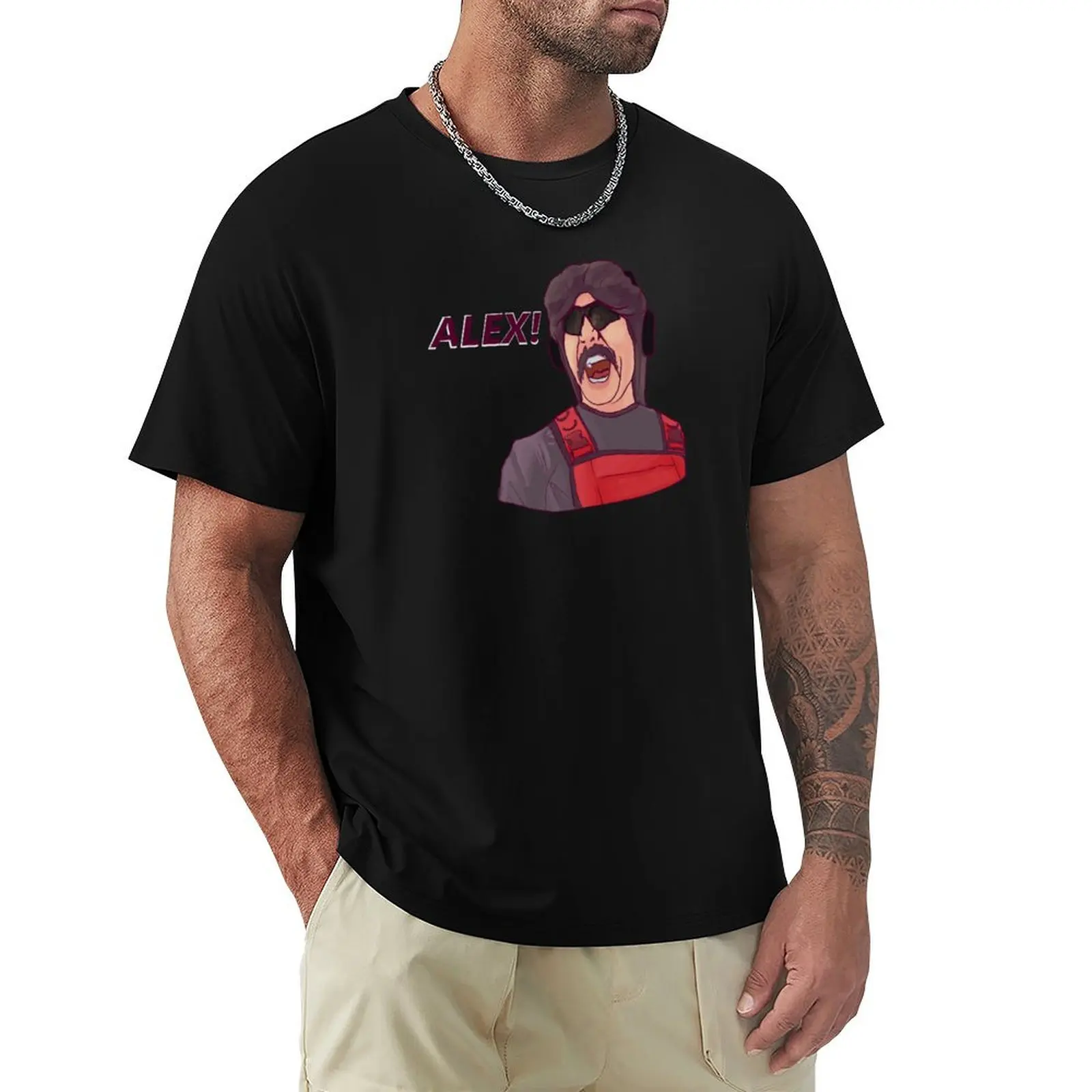 

Dr Disrespect Yelling at Alex T-Shirt anime clothes oversizeds men graphic t shirts