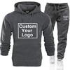 Autumn Men's Casual Tracksuit  DIY Hoodies Design Your Logo Set Sweatsuits Jogger Pant Suits Athletic Sports Casual Outfits 2