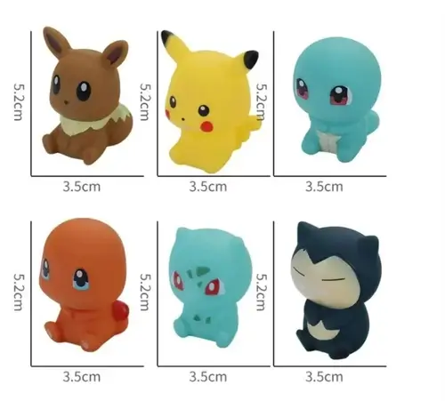 Pokemon 6pcs/set Baby Bathroom Toys Pikachu Bulbasaur Charmander Squirtle Eevee Action Figure Soft Vocal Kids Bath Doll Gifts - Image 5